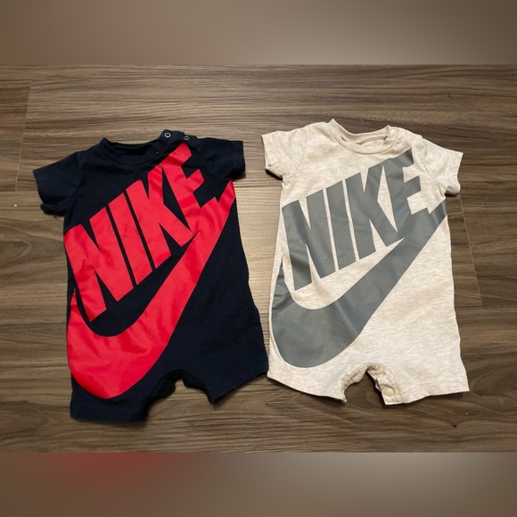 Nike Baby Short Sleeve Romper Duo in Black and Cream size 3M - Picture 4 of 7